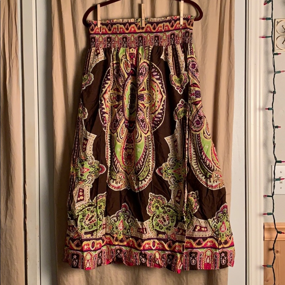 Bold colorful long skirt